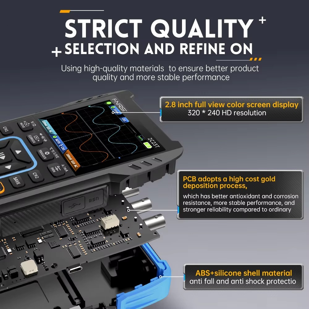 Osciloscópio Digital FNIRSI 2C - Fnirsi Digital Oscilloscope Handheld avaliação e preço