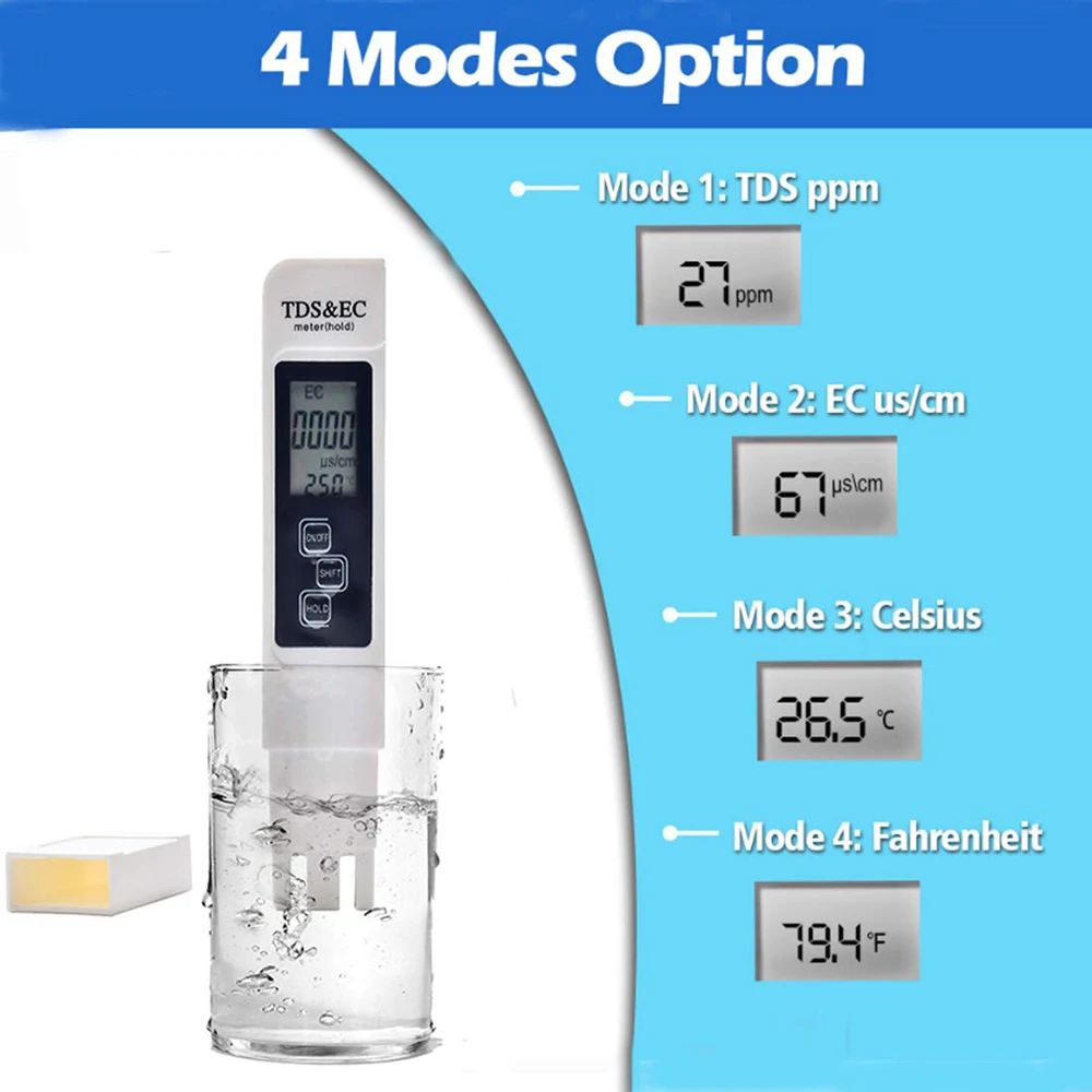 Medidor Digital de TDS e EC pa - Ph Meter Digital Water Tester avaliação e preço
