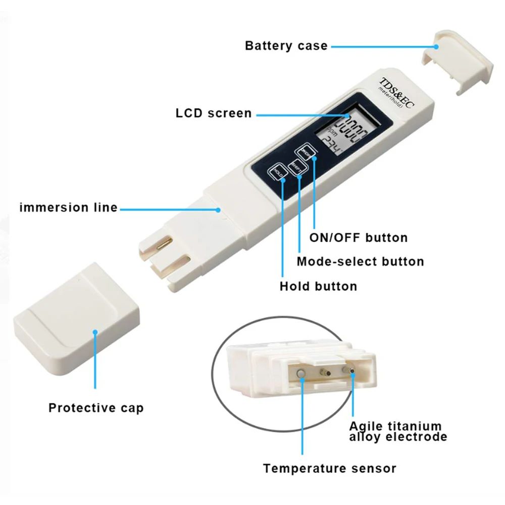 Medidor Digital de TDS e EC pa - Ph Meter Digital Water Tester avaliação e preço