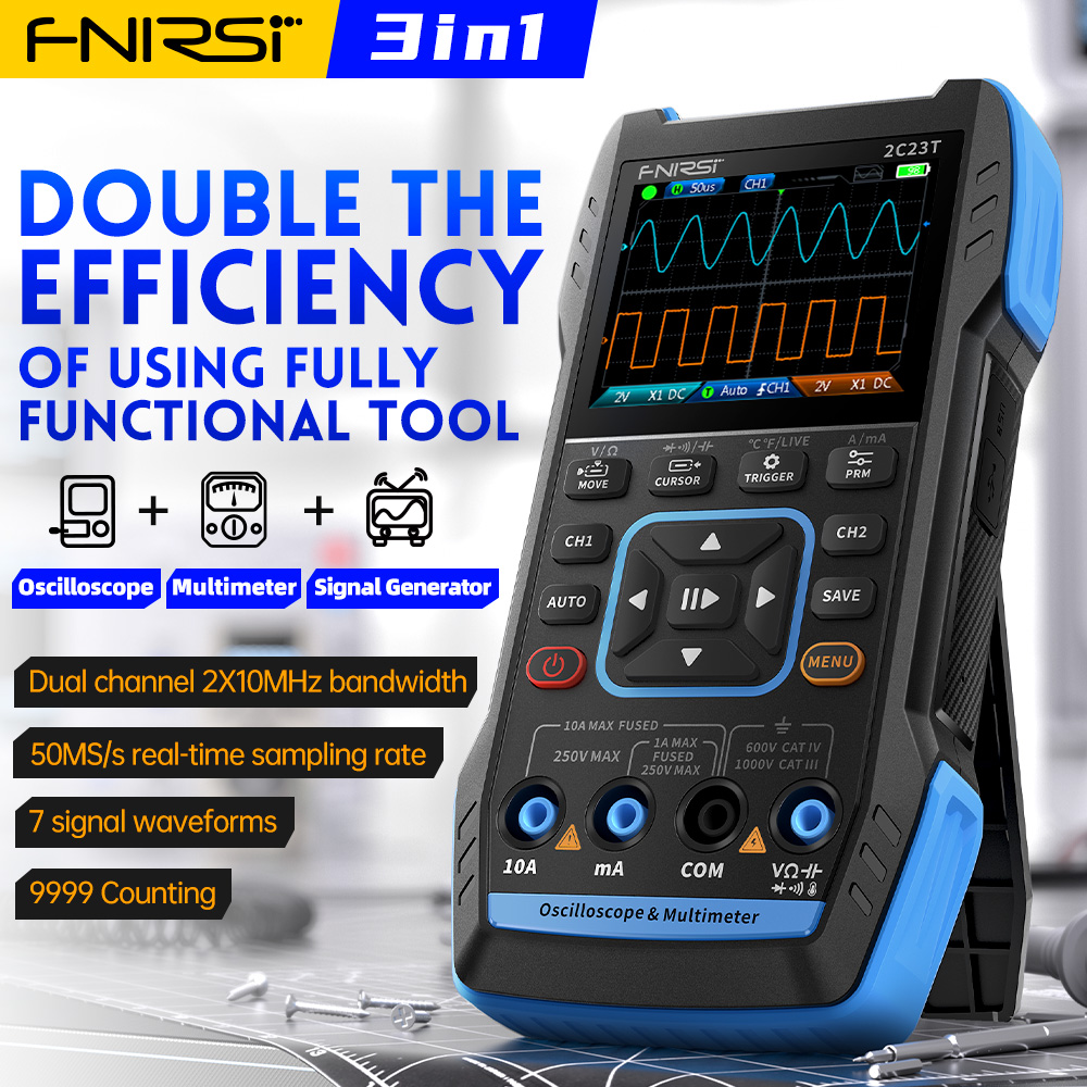 Osciloscópio Digital 3 em 1 2C - Fnirsi Digital Oscilloscope Handheld avaliação e preço
